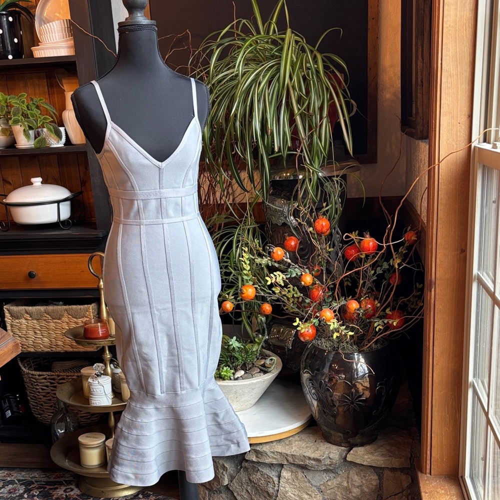 Chic Bandage Gray Midi Dress